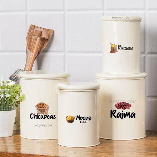 3D Waterproof Kitchen Jar Label Stickers (60 Stickers)
