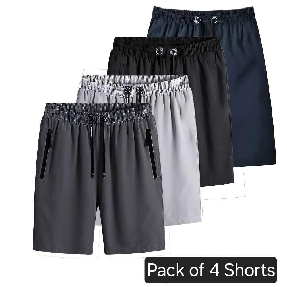 Pack of 4 Men's Stretchable Cotton Shorts